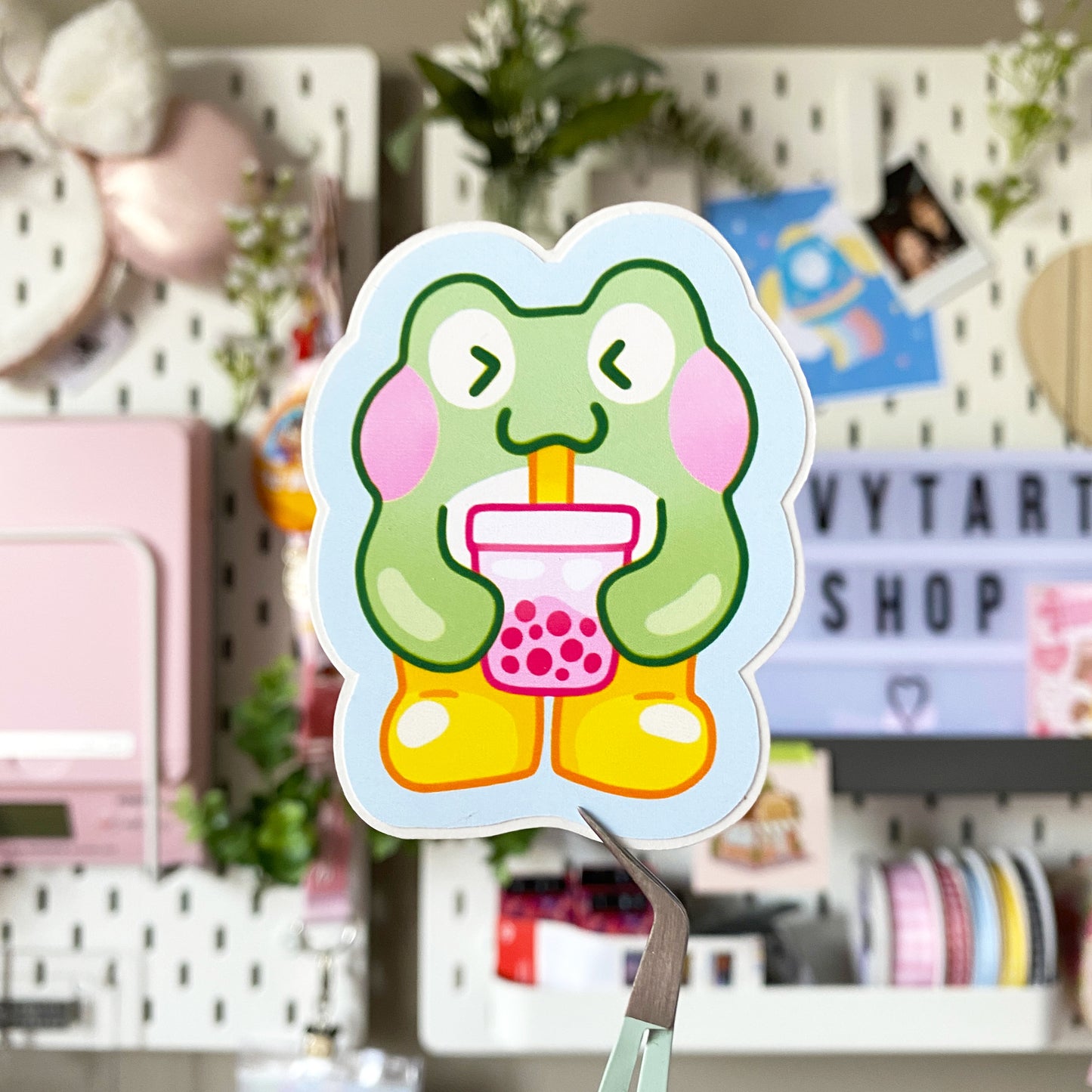 Bubble Tea Frog | Matte Sticker