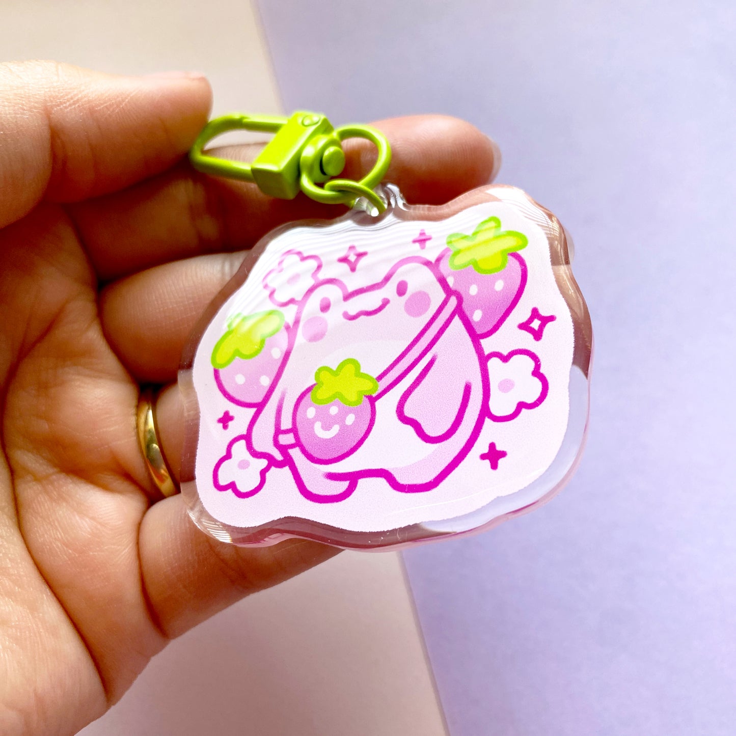 Strawberry Frog | Acrylic Keychain