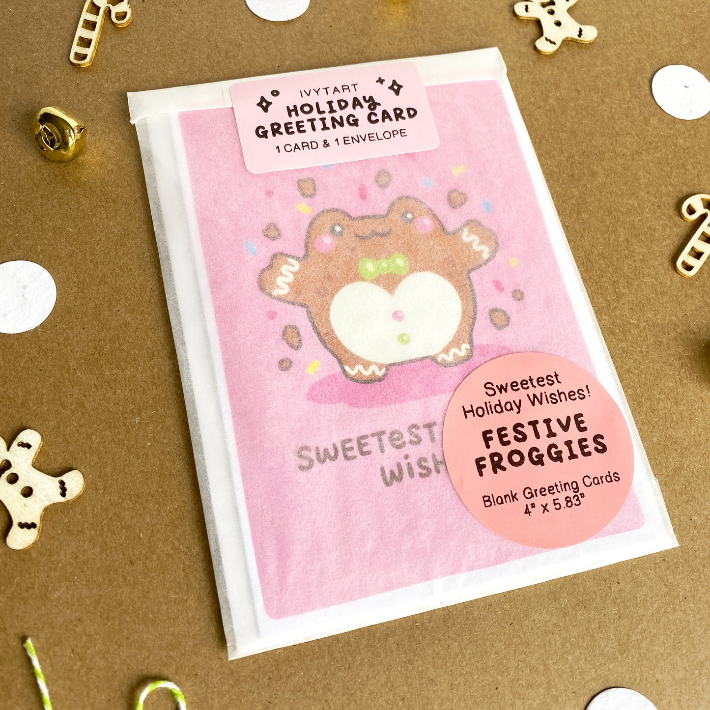 "Sweetest Holiday Wishes" Froggy Greeting Card | Holiday Card